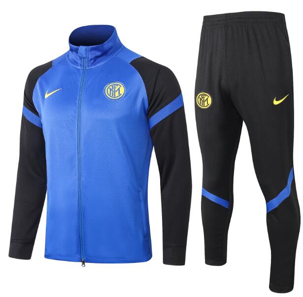 Inter Milan Blue Black Sleeve Training Suits Jacket with Pants 2020/21